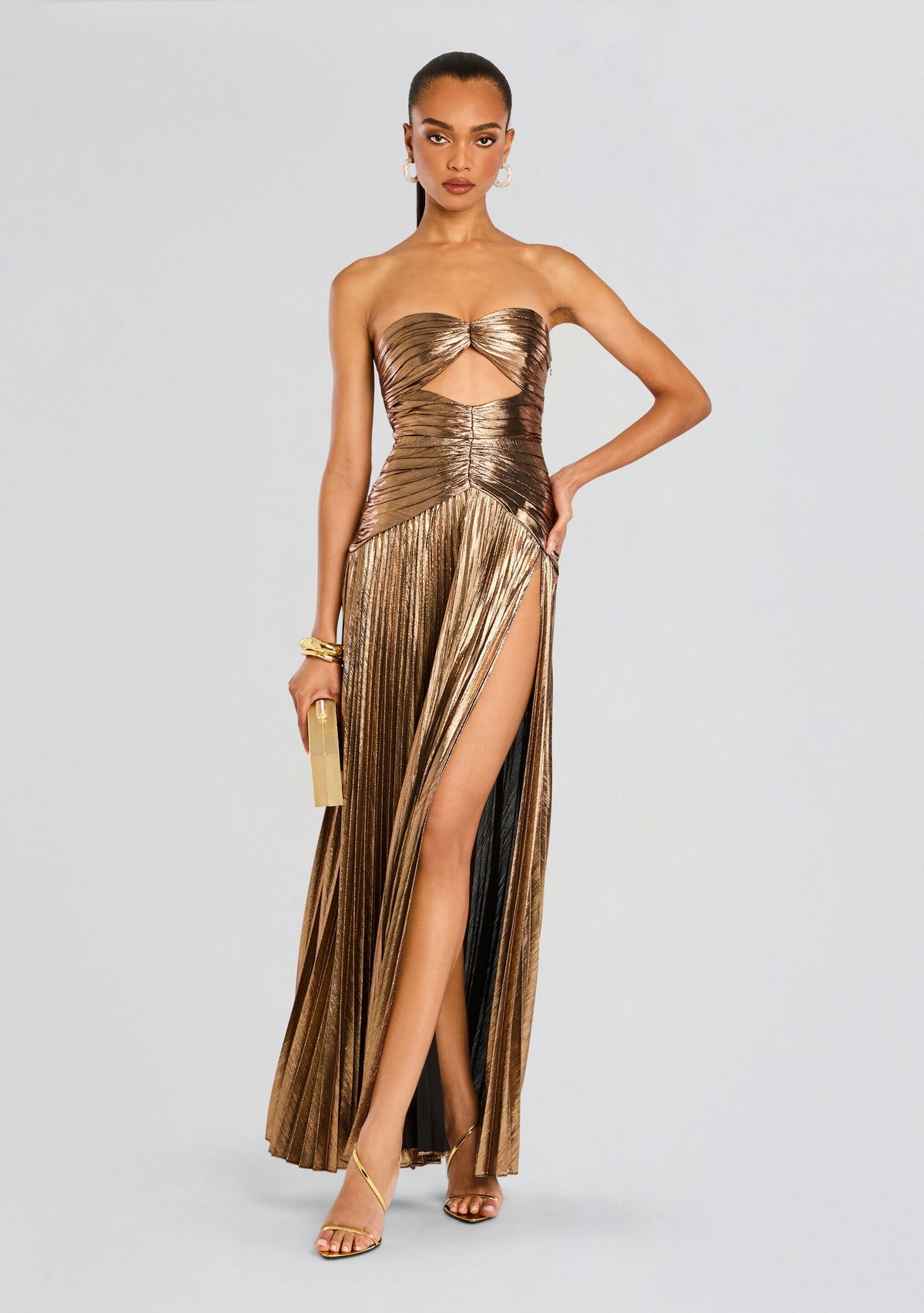 Mallory Dress by retrofête in Metallic Bronze, product image 1