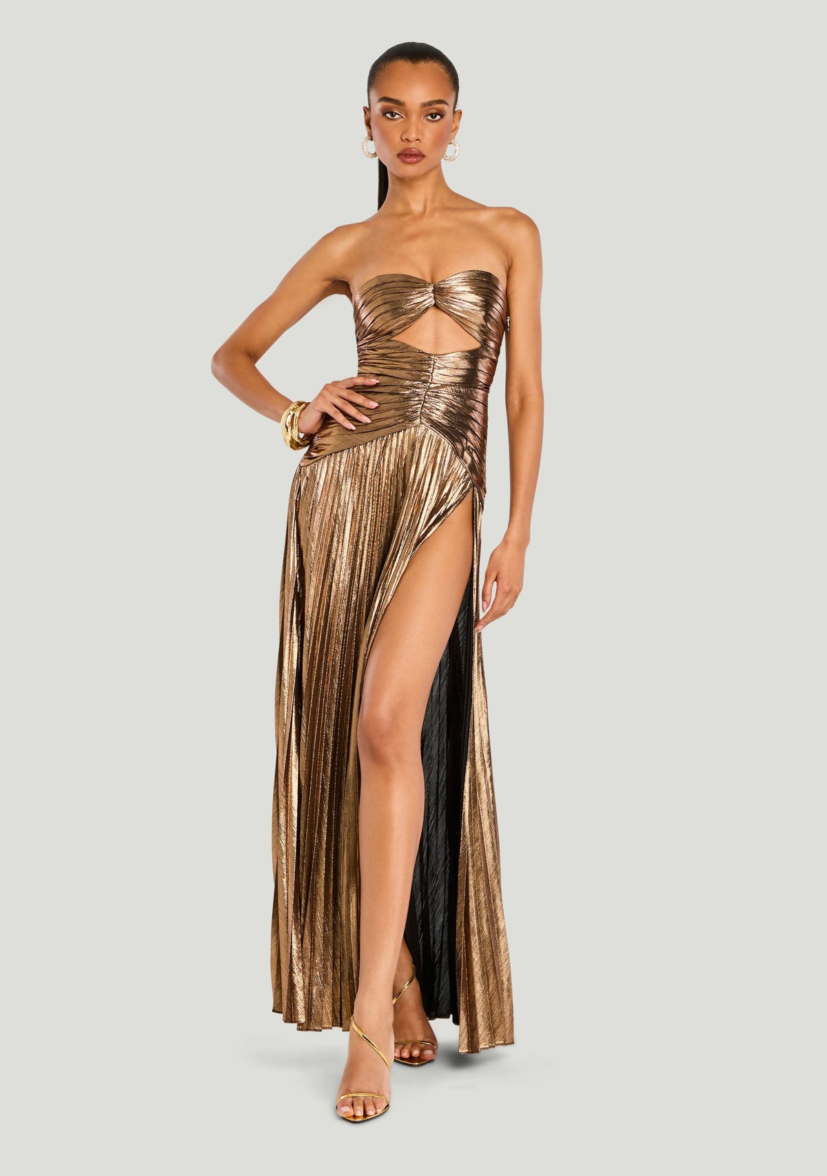 Mallory Dress by retrofête in Metallic Bronze, product image 5