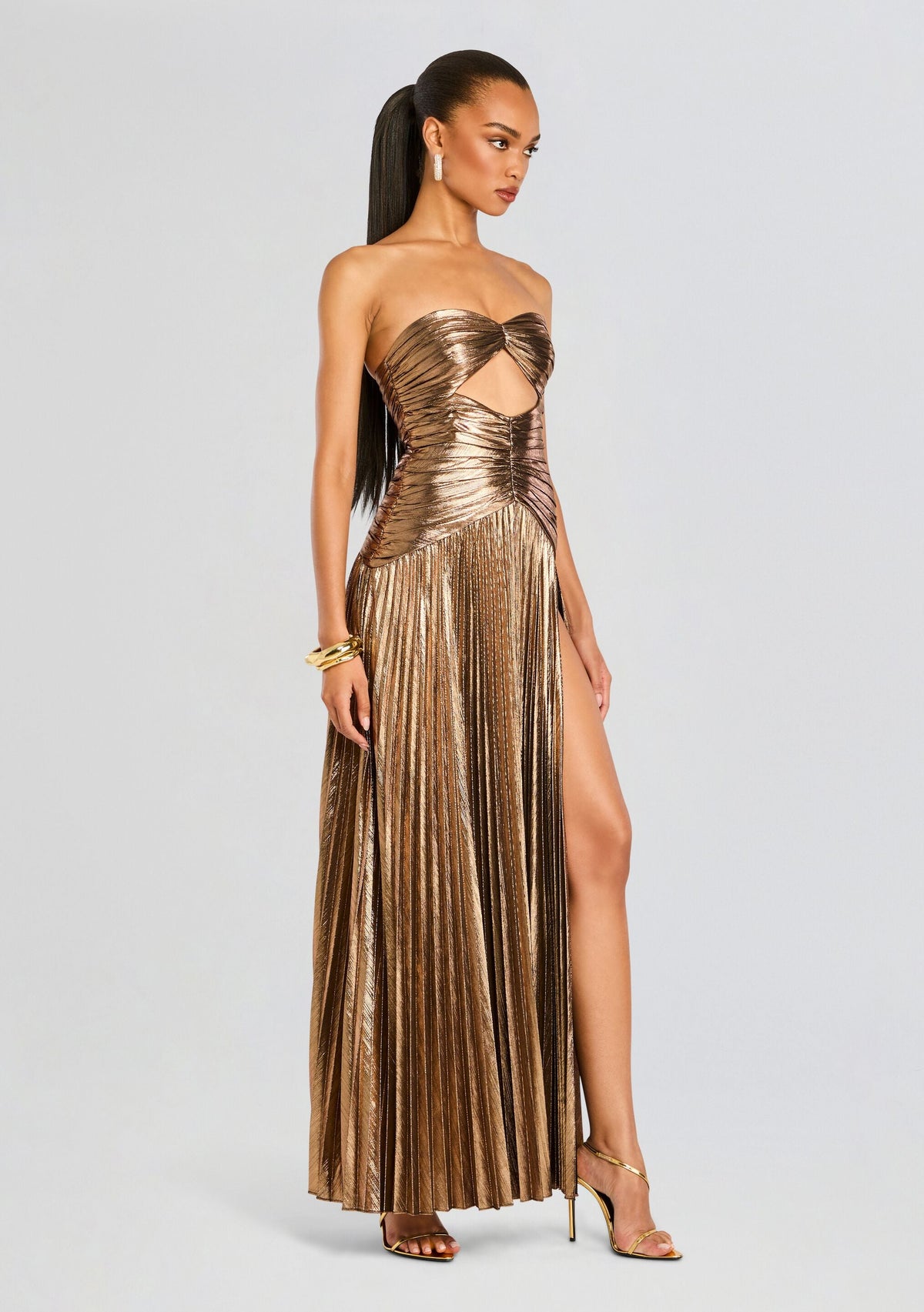 Mallory Dress by retrofête in Metallic Bronze, product image 3