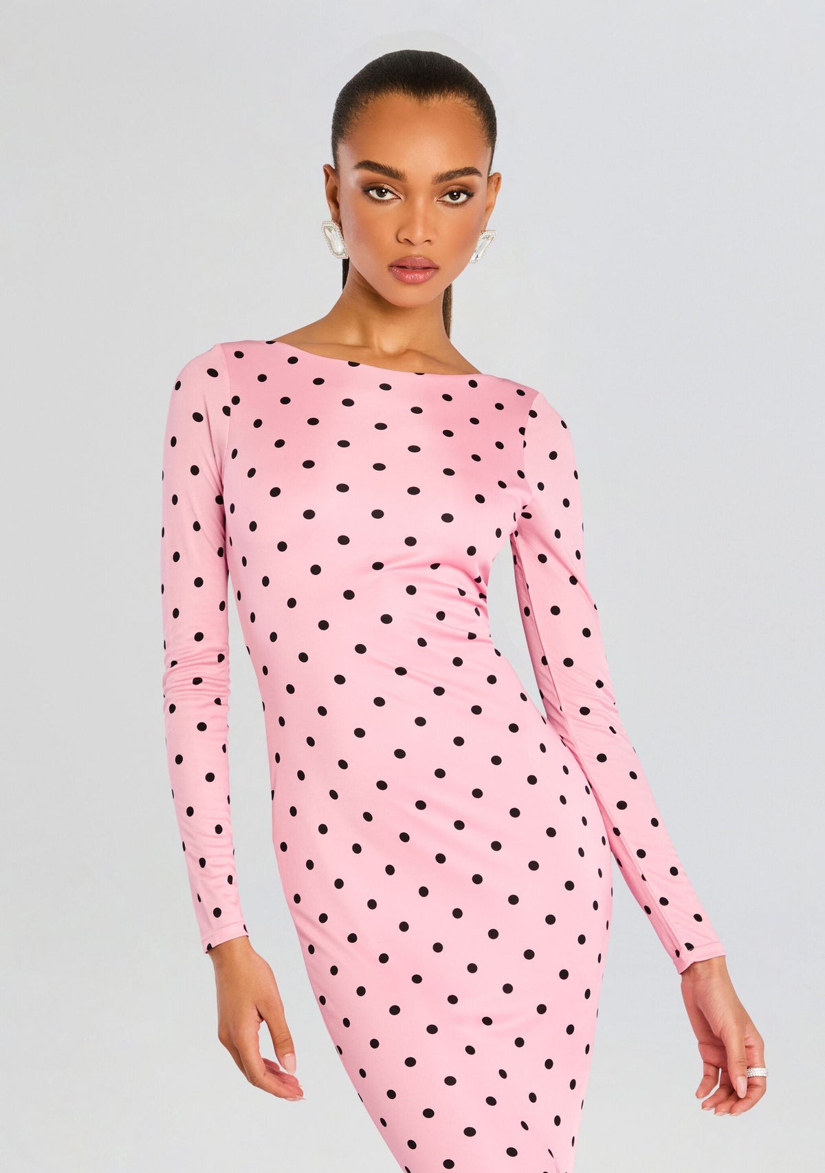 Sara Dress by retrofête in Pink Polka Dots, product image 5