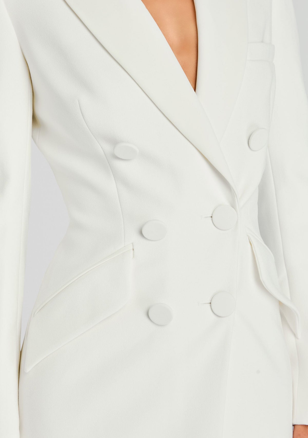 Amberly Blazer Evening Dress by Sans Faff in White, product image 2