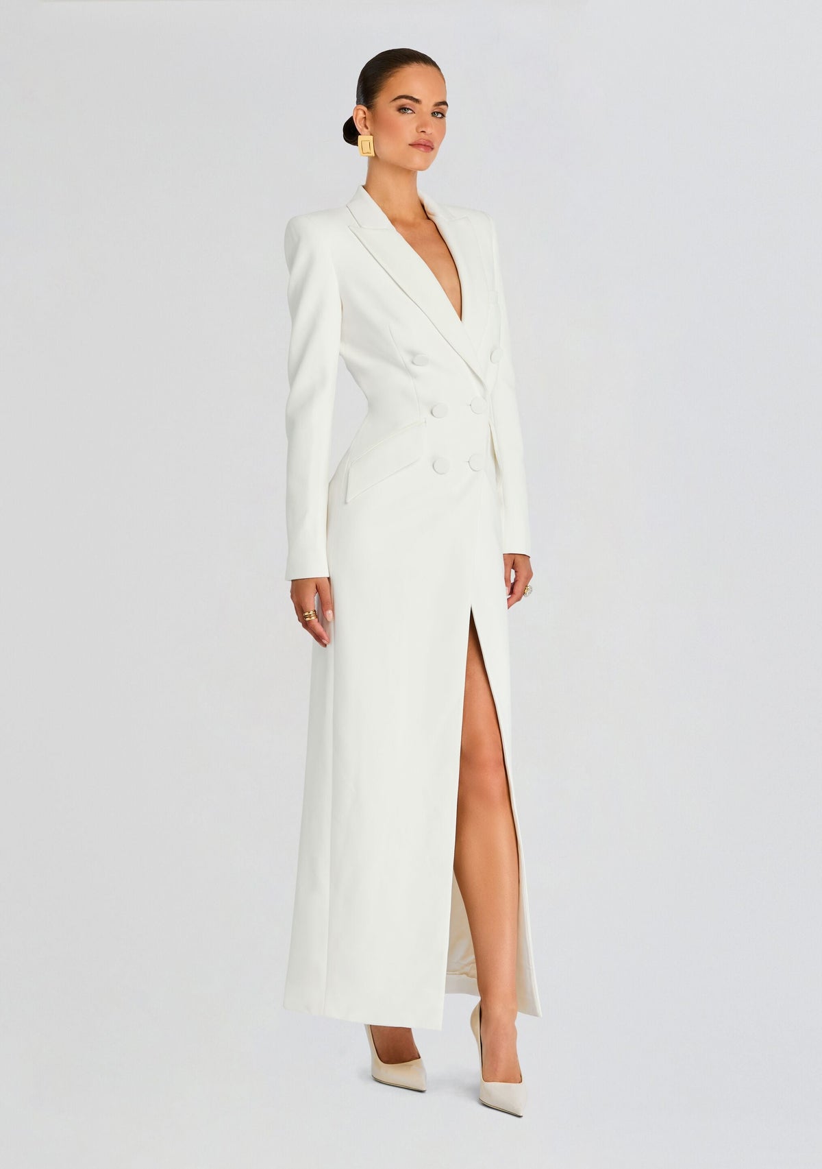 Amberly Blazer Evening Dress by Sans Faff in White, product image 3