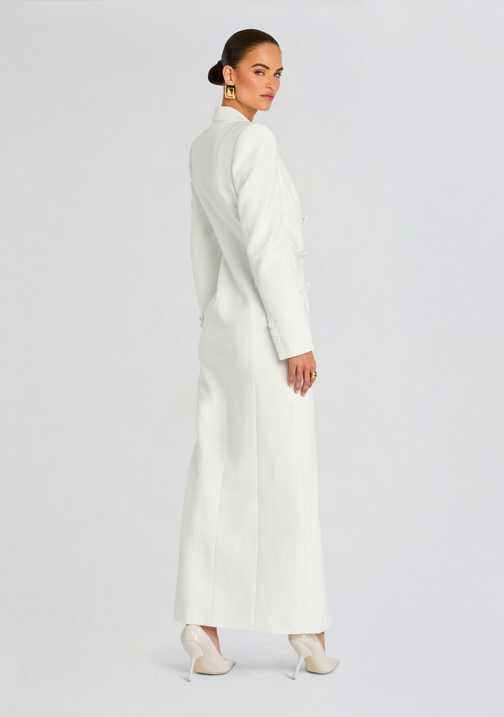 Amberly Blazer Evening Dress by Sans Faff in White, product image 4
