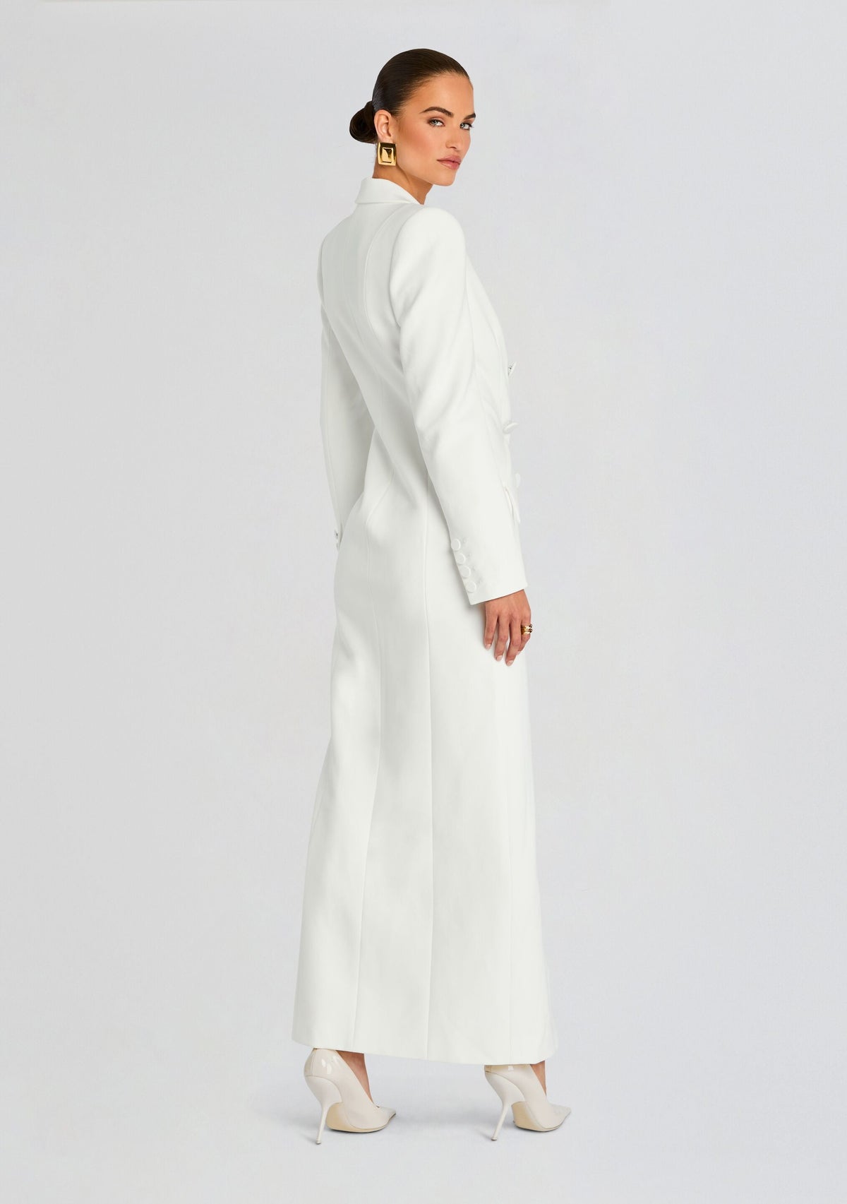 Amberly Blazer Evening Dress by Sans Faff in White, product image 4