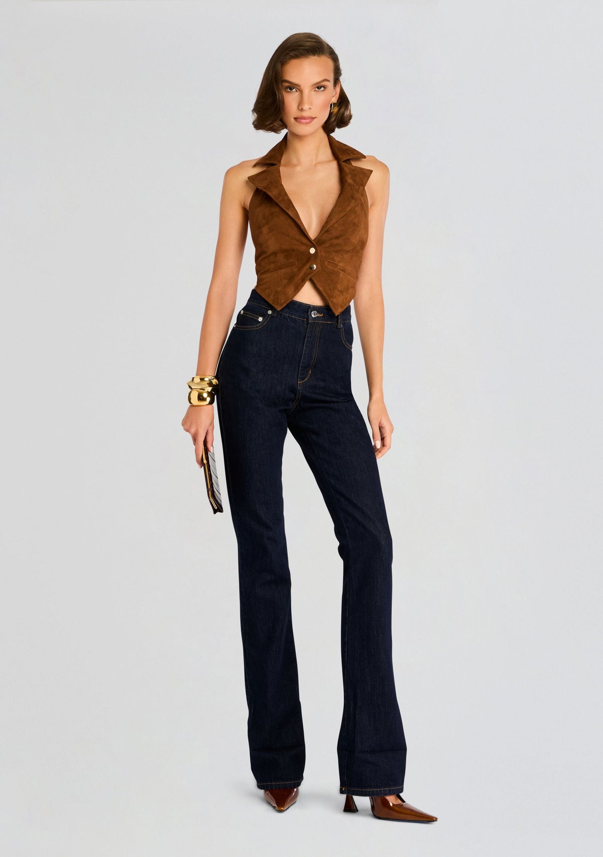 Josephine Suede Vest by retrofête in Cinnamon, product image 6