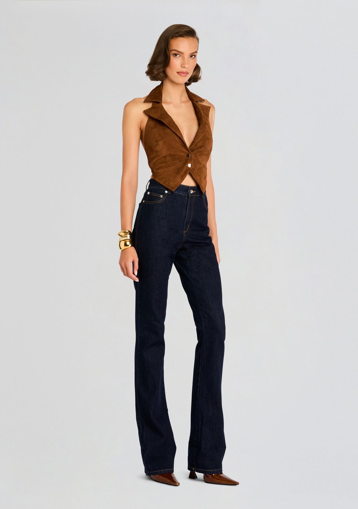 Josephine Suede Vest by retrofête in Cinnamon, product image 4