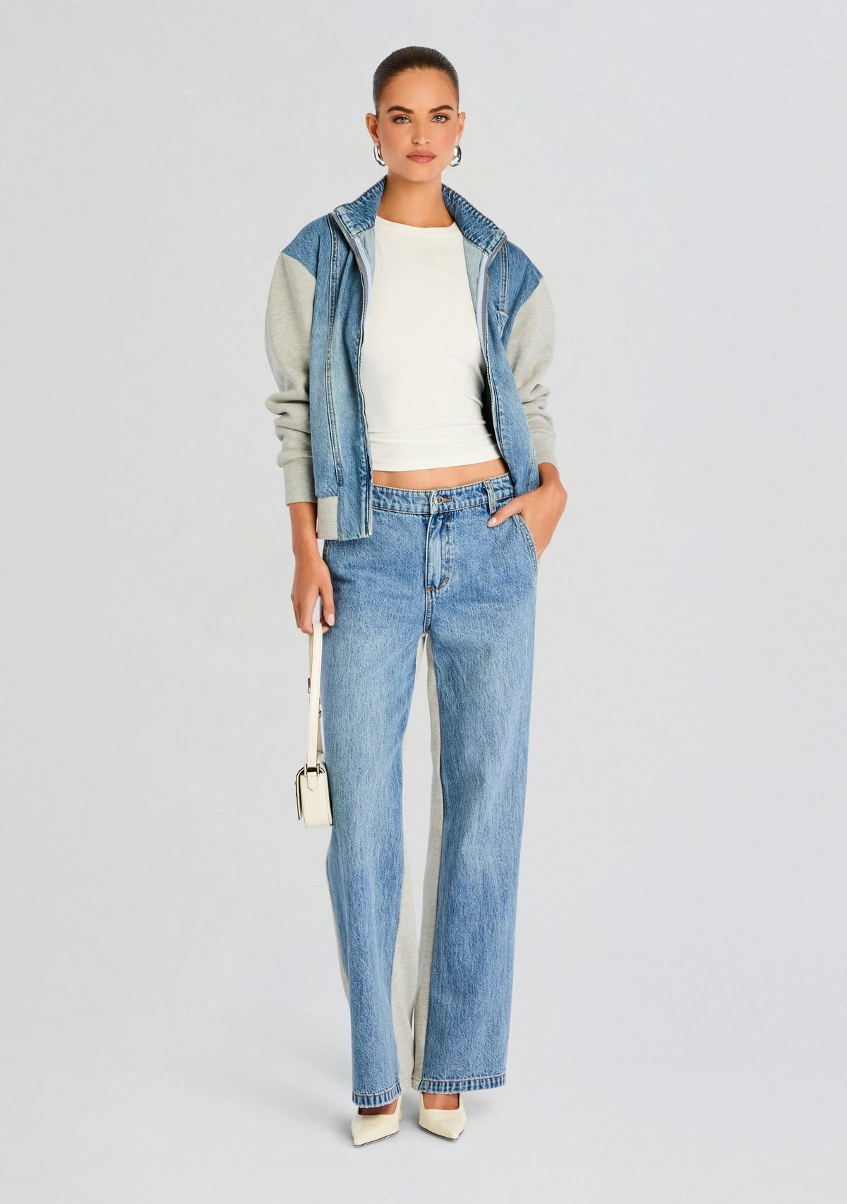 Page Terry Denim Jacket by SEROYA in River, product image 3