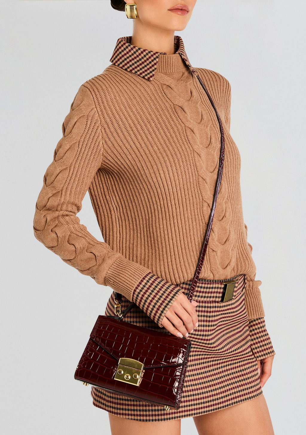 Renee Bag by retrofête in Burgundy Croco, product image 6