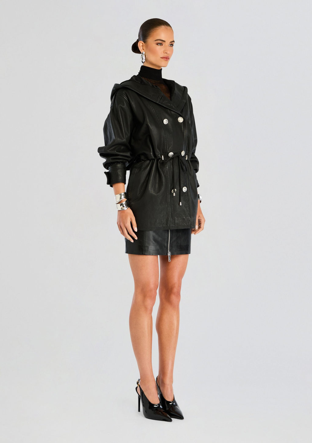 Adrienne Leather Skirt by retrofête in Black, product image 4