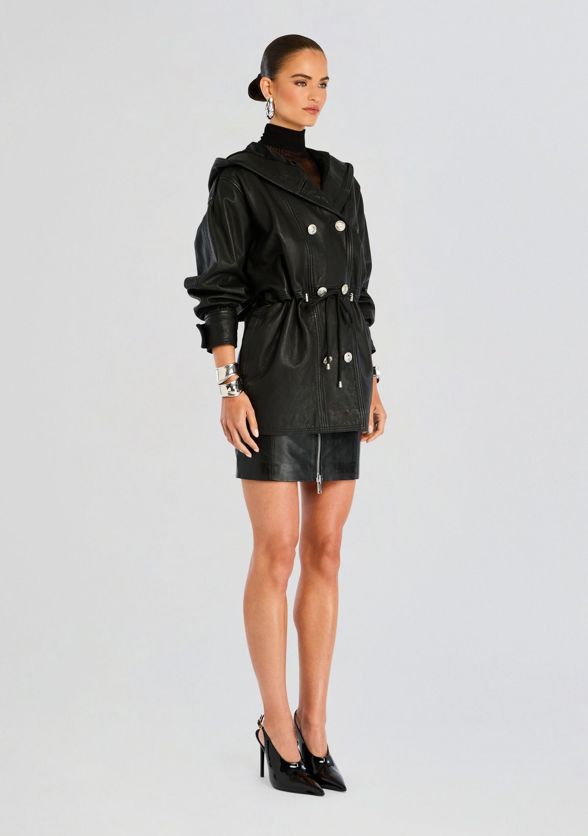Adrienne Leather Skirt by retrofête in Black, product image 4