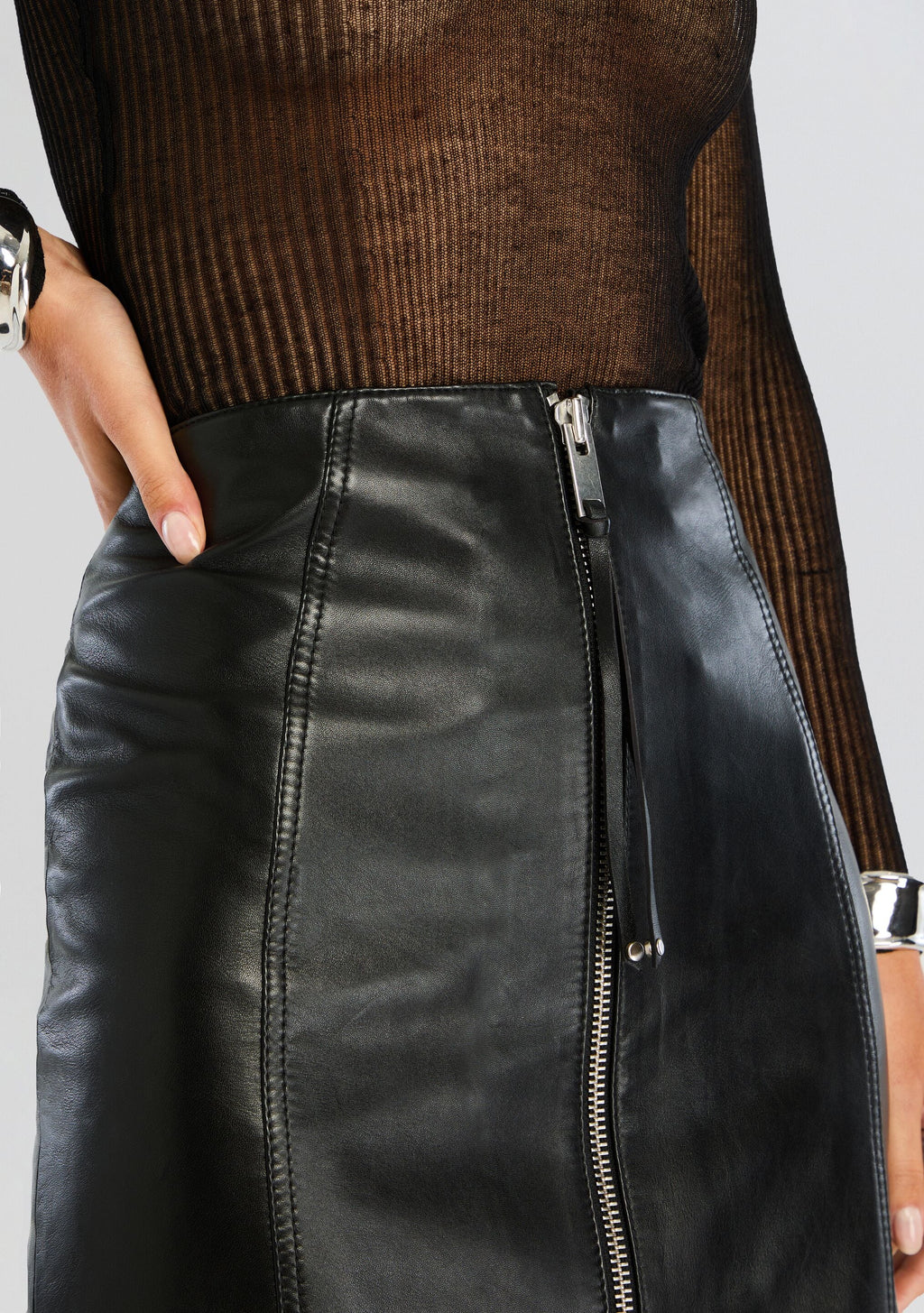 Adrienne Leather Skirt by retrofête in Black, product image 3