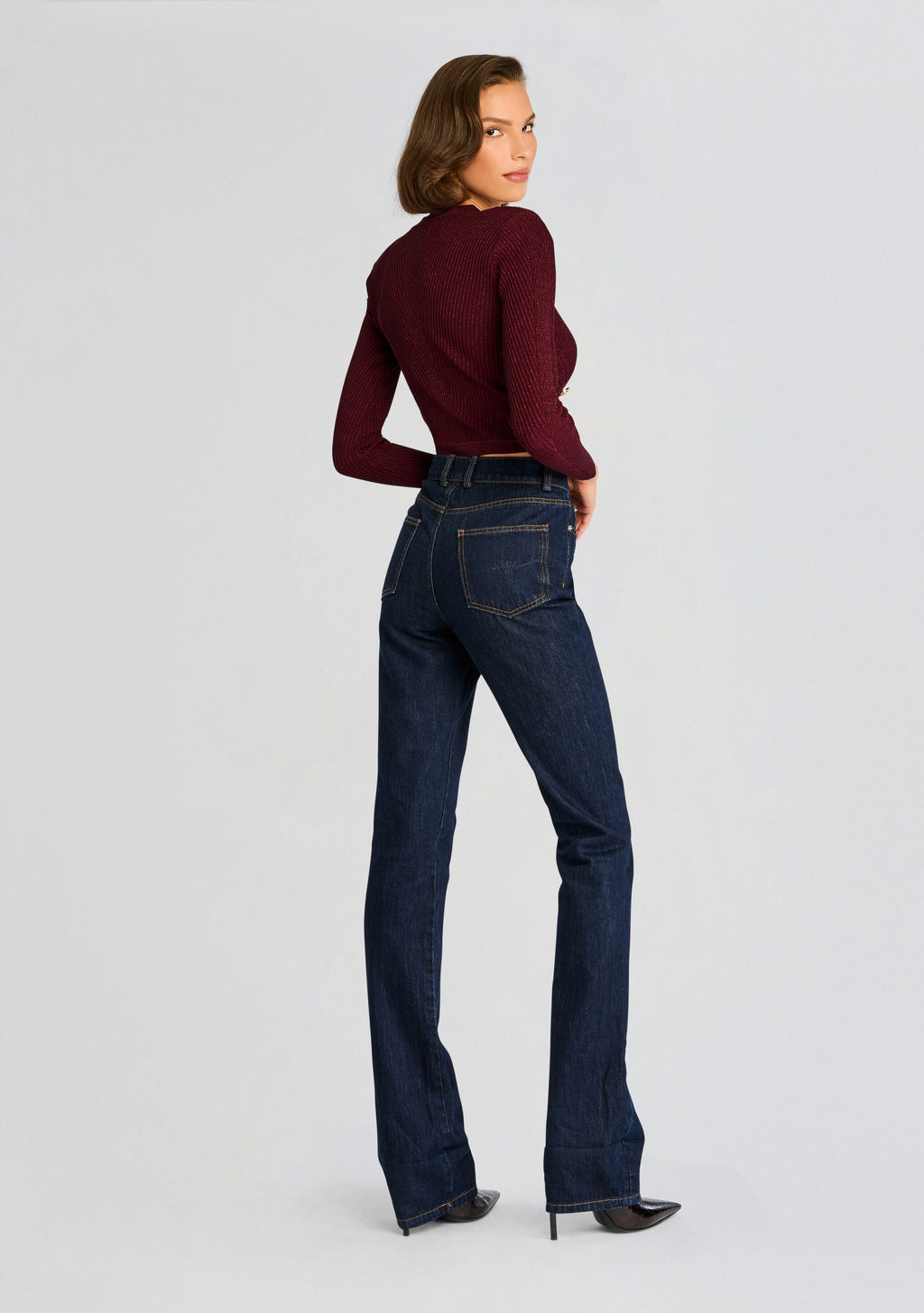 Sephira Metallic Knit Jacket by retrofête in Metallic Port, product image 4
