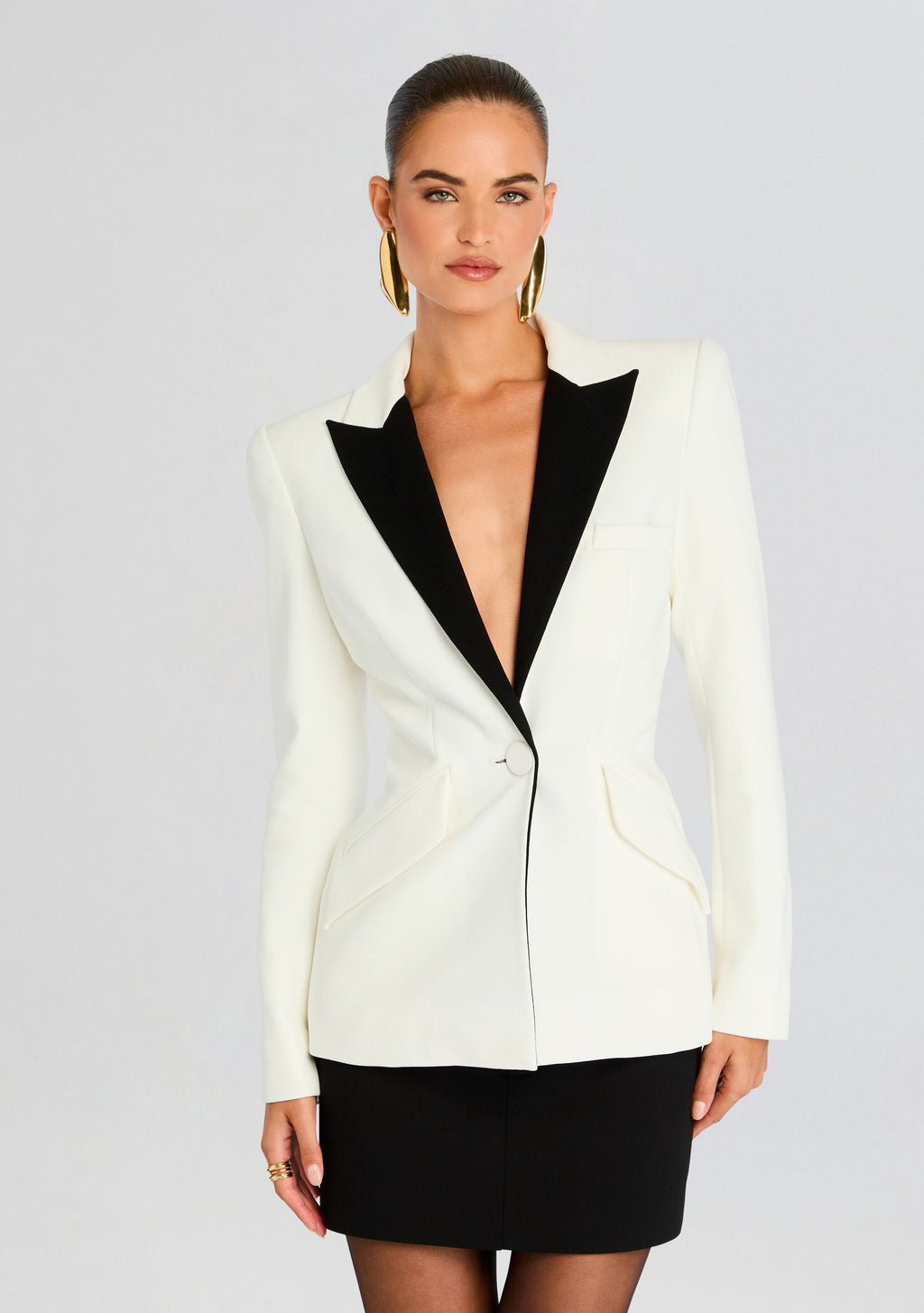 Sloan Tuxedo Jacket by Sans Faff in White, product image 1