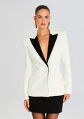 Sloan Tuxedo Jacket by Sans Faff in White, product image 1