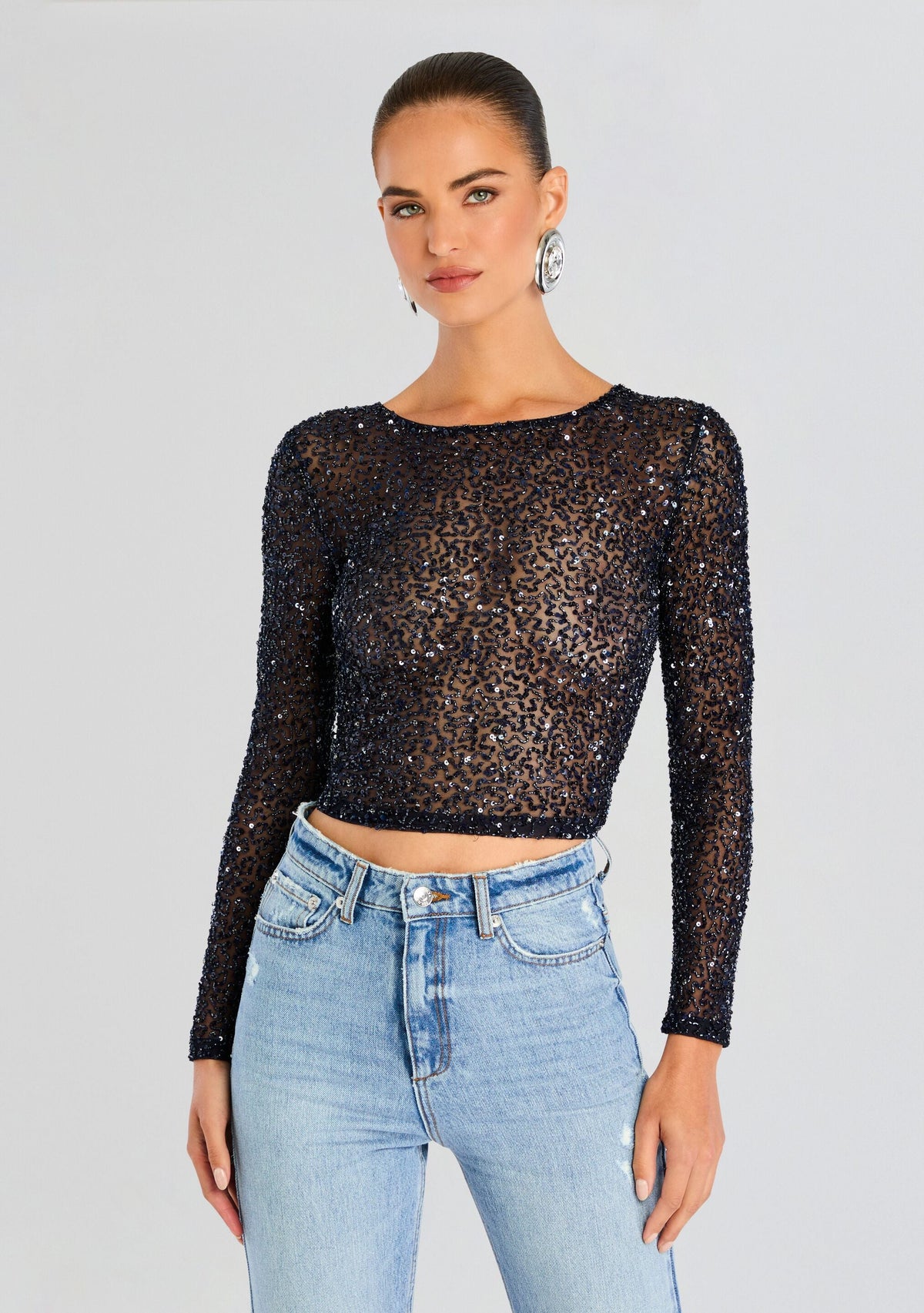 Torrey Sequin Top by retrofête in Night Sky, product image 1