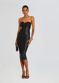 Charlize Coated Knit Dress by retrofête in Coated Black, product image 1