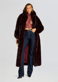 Dasha Faux Fur Jacket by retrofête in Red Brown, product image 1