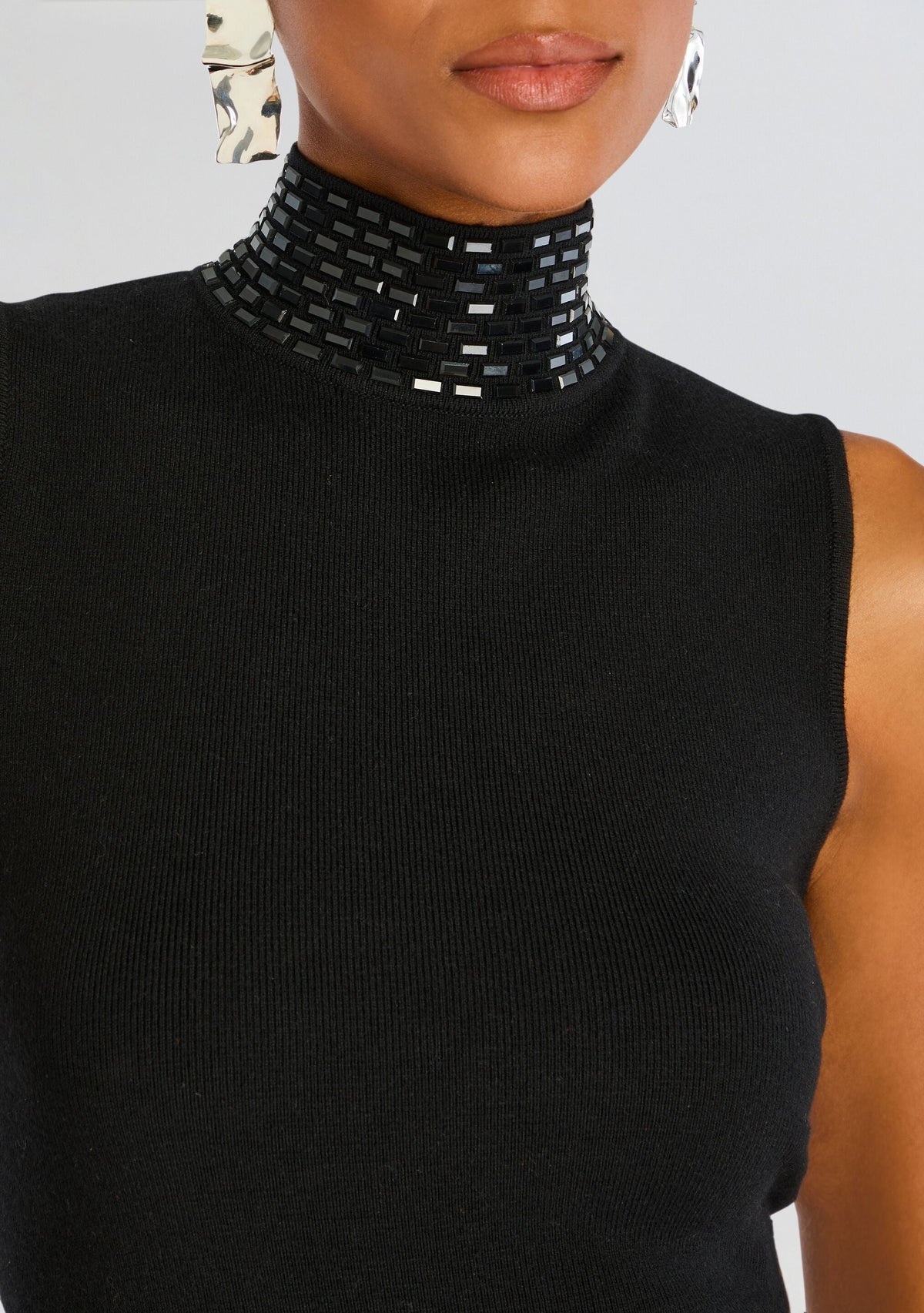 Envy Embellished Knit Dress by retrofête in Black, product image 2