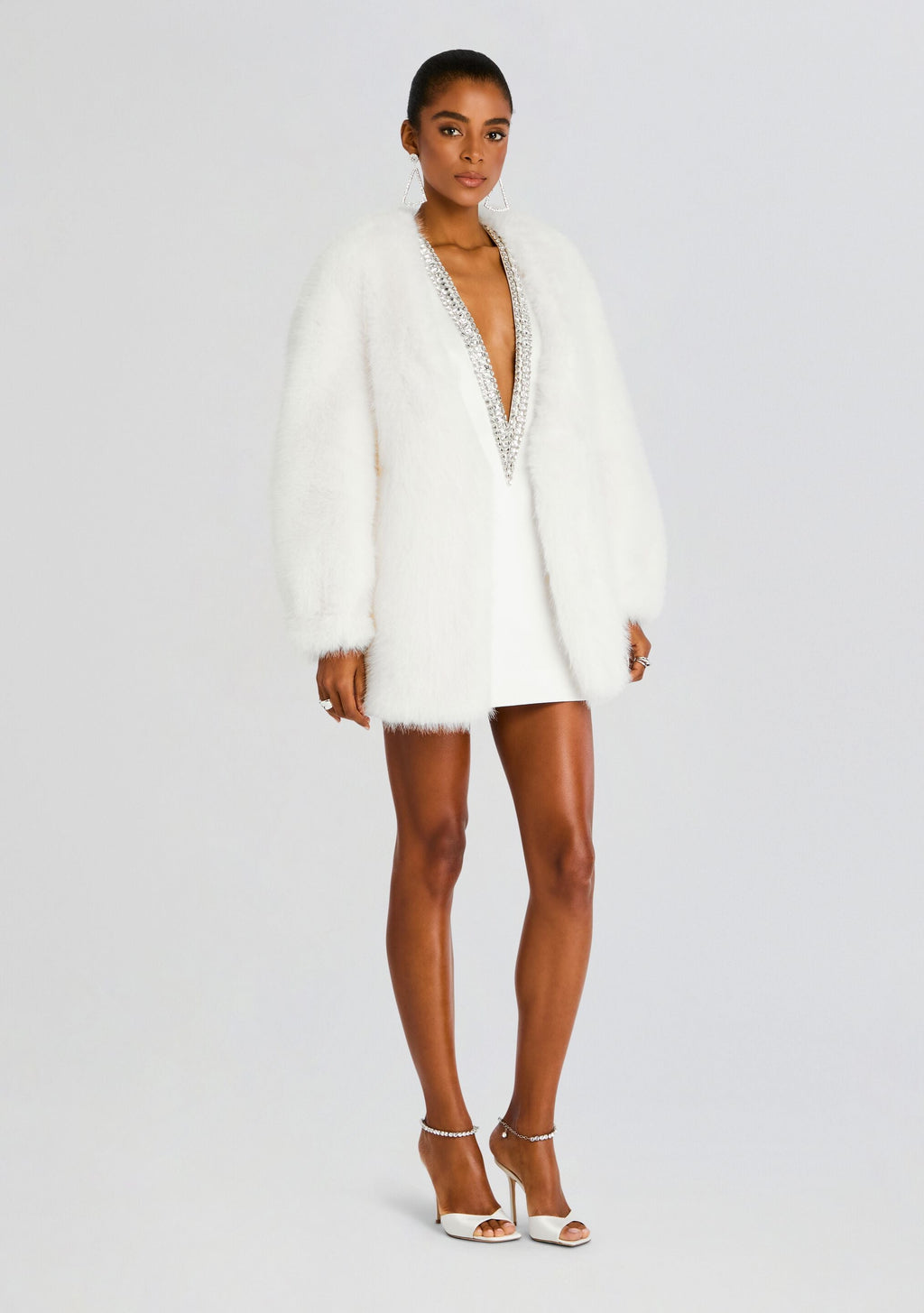 Heiress Faux Fur Jacket by retrofête in White, product image 5