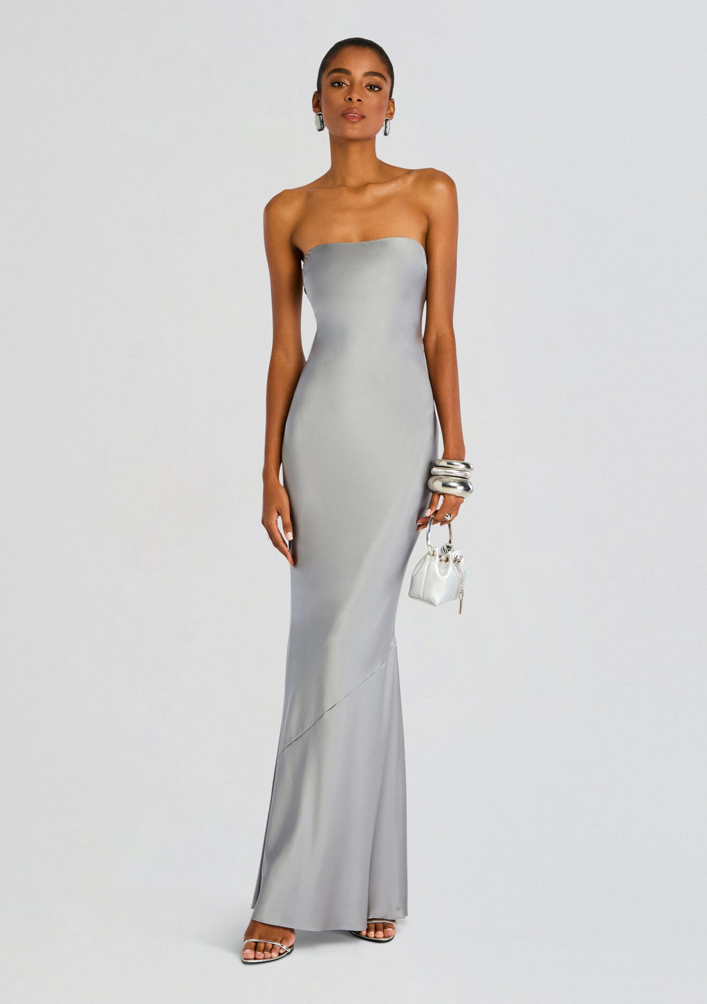 Keaton Silk Dress by retrofête in Slate Grey, product image 2