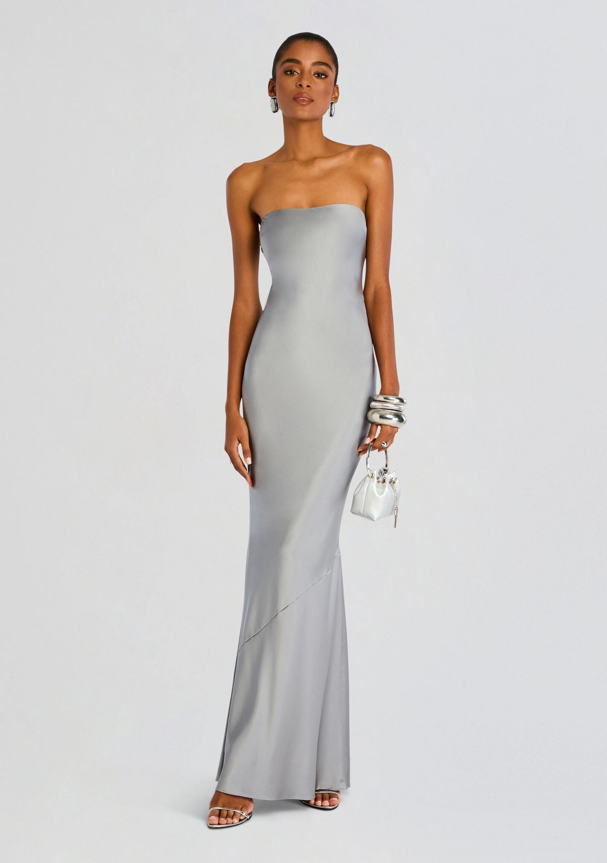 Keaton Silk Dress by retrofête in Slate Grey, product image 2
