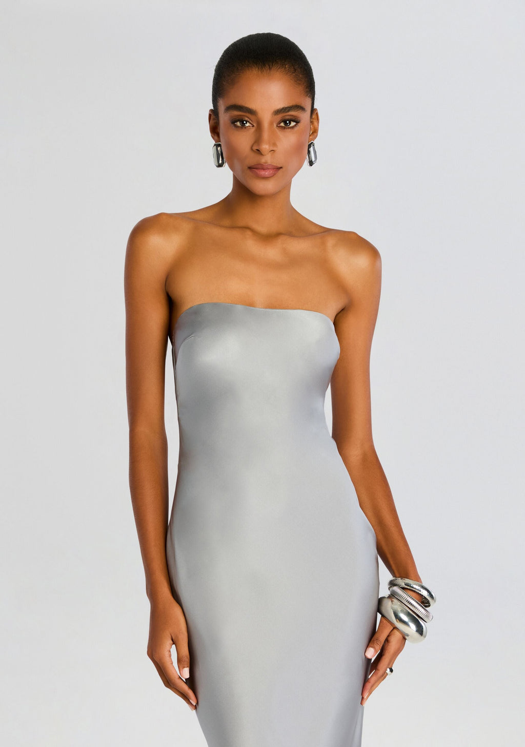 Keaton Silk Dress by retrofête in Slate Grey, product image 5