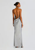 Keaton Silk Dress by retrofête in Slate Grey, product image 1