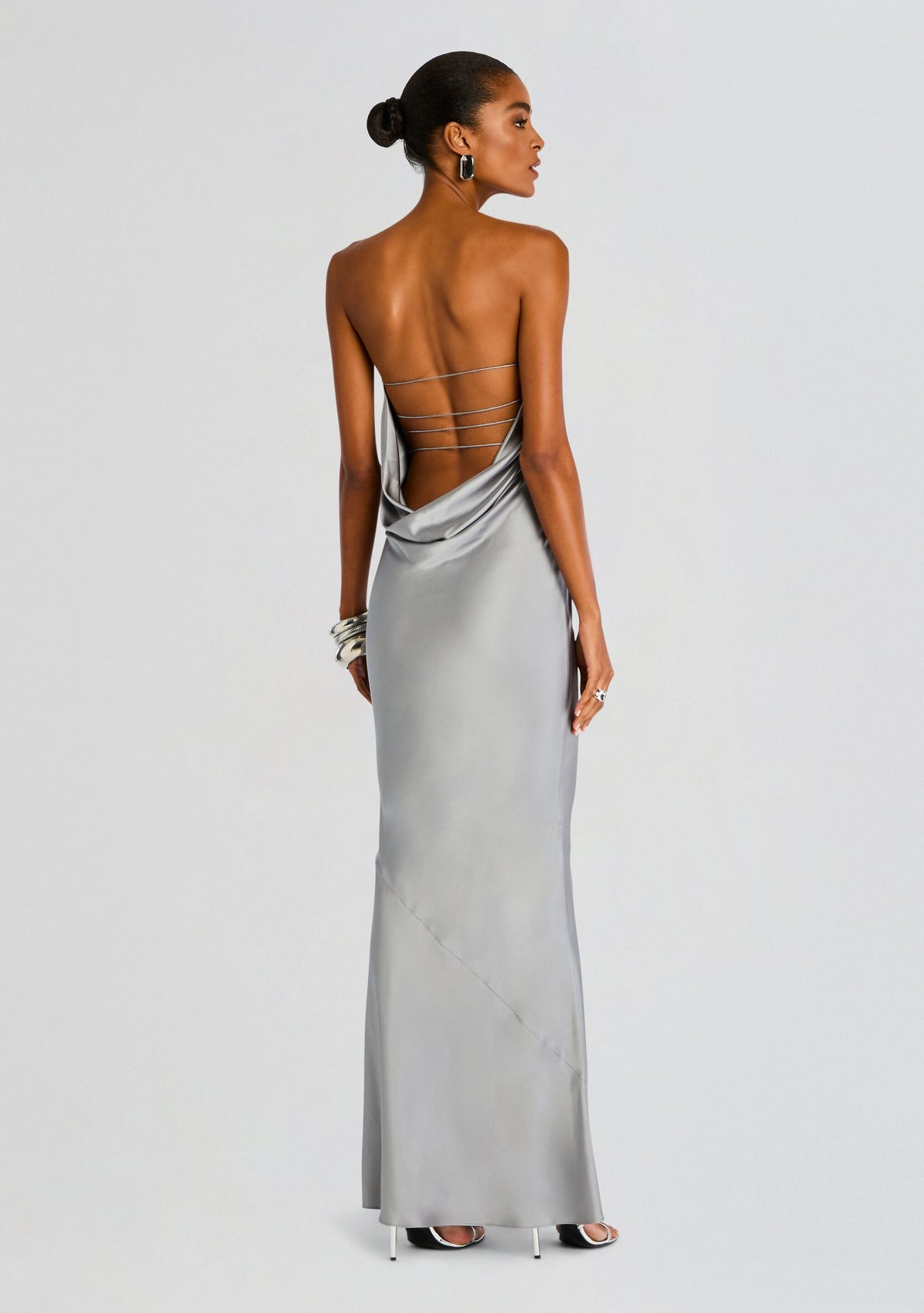 Keaton Silk Dress by retrofête in Slate Grey, product image 1