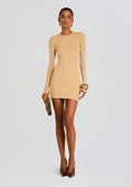 Lauren Mini Dress by SEROYA in Beige, product image 1