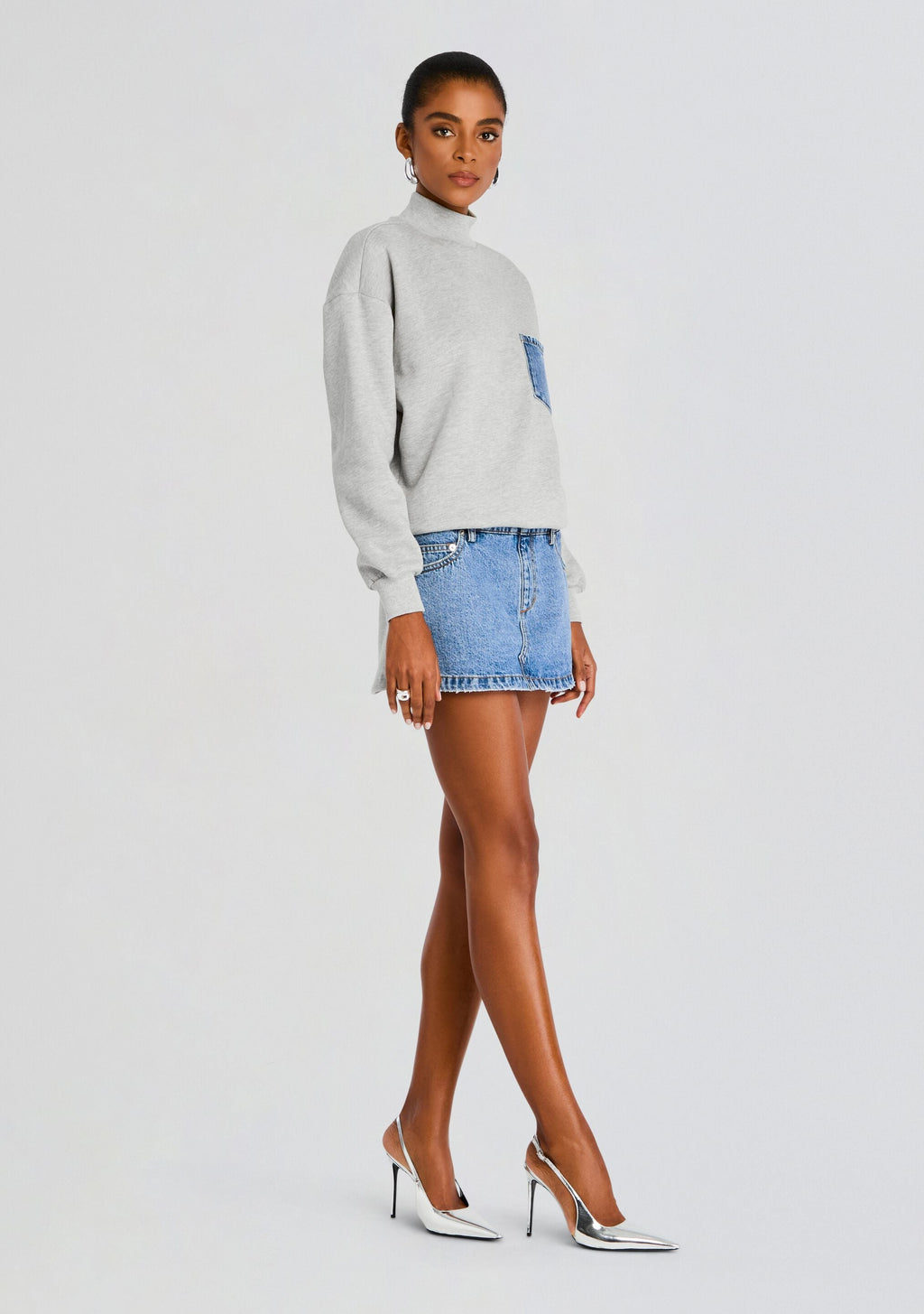 Marley Terry Denim Dress by SEROYA in River, product image 3