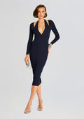 Odelia Metallic Knit Dress by retrofête in Metallic Ink, product image 1