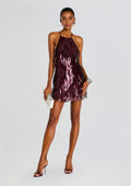 Romee Sequin Dress by retrofête in Burgundy, product image 1