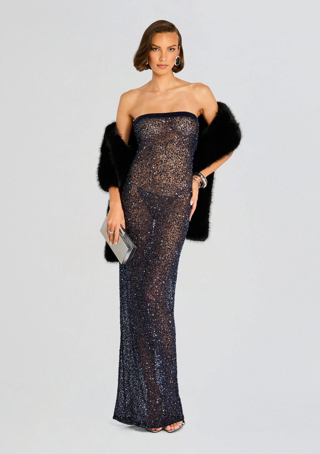 Duchess Faux Fur Stole by retrofête in Black, product image 3