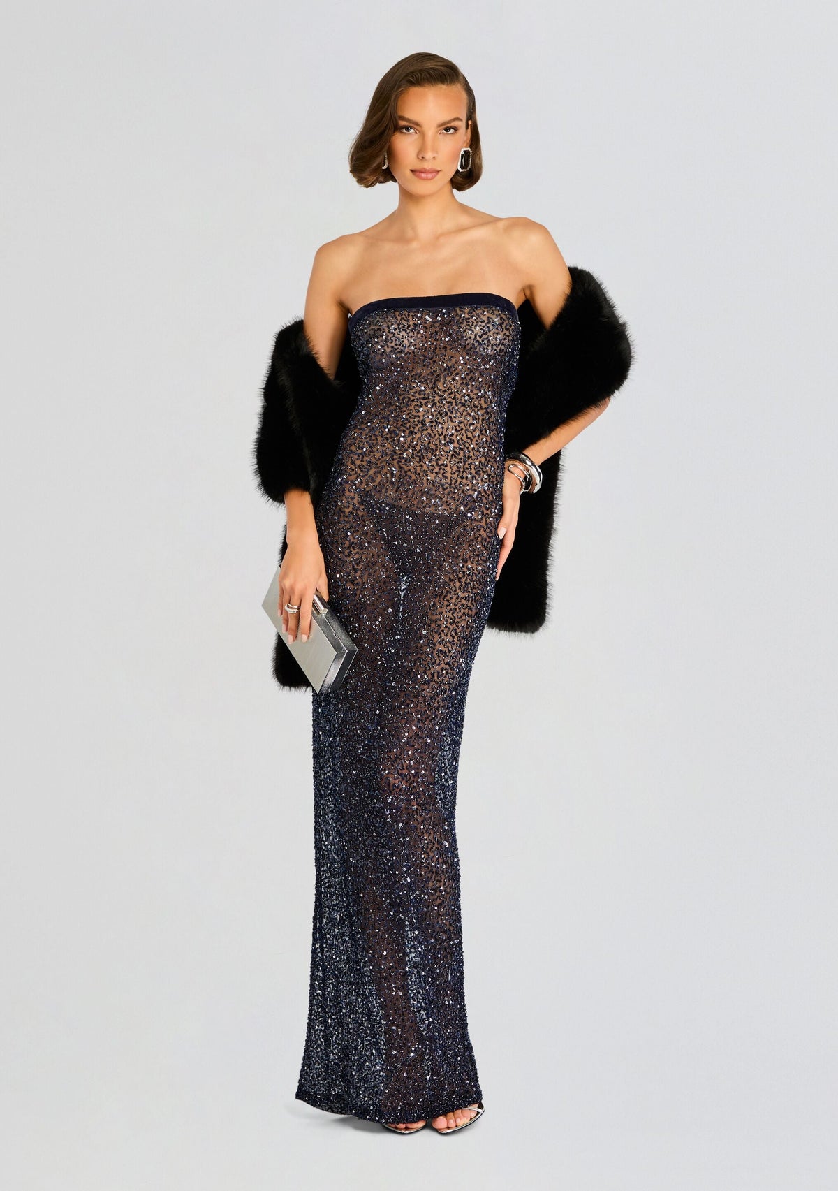 Duchess Faux Fur Stole by retrofête in Black, product image 3