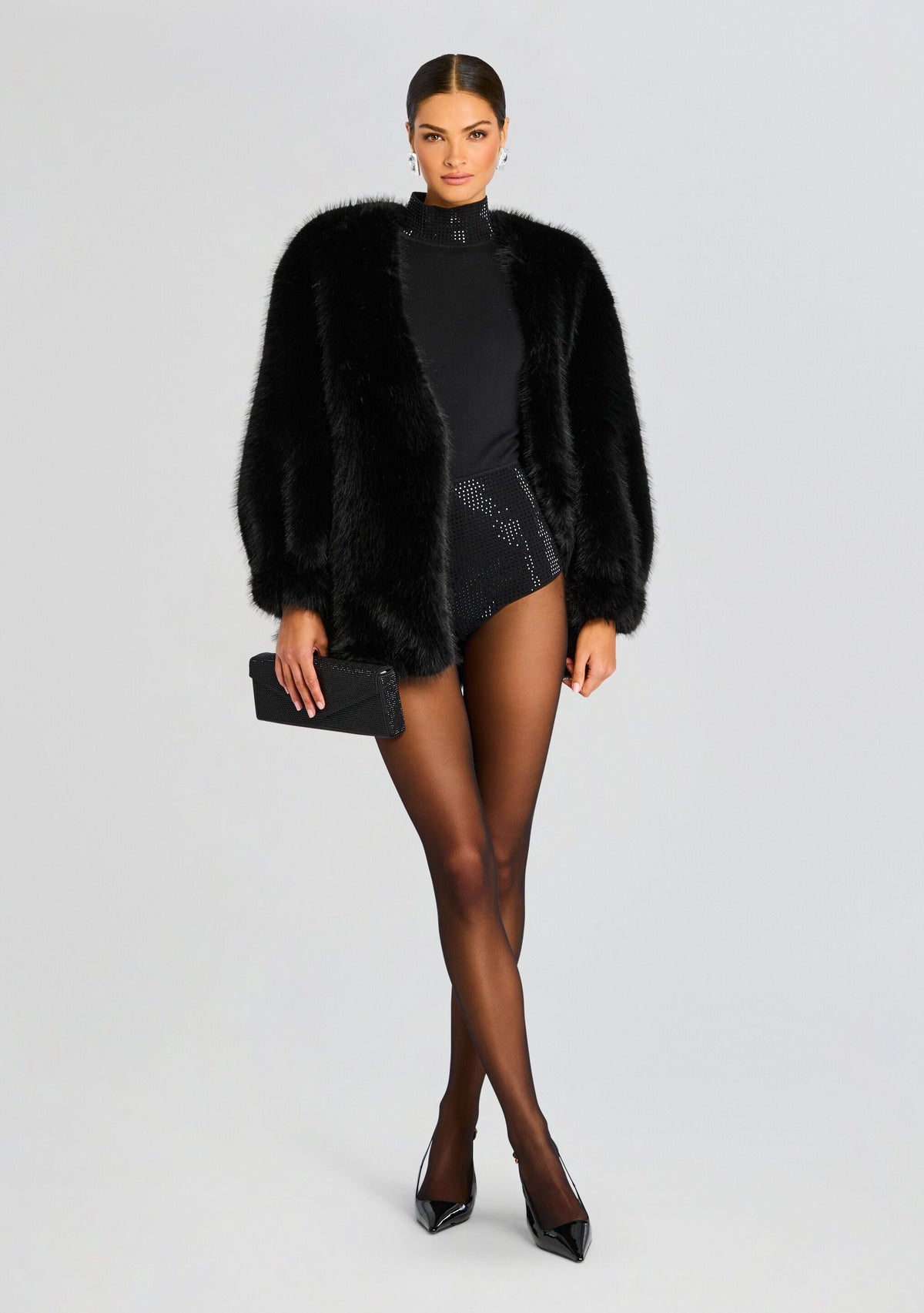 Bethanie Embellished Romper by retrofête in Black, product image 6