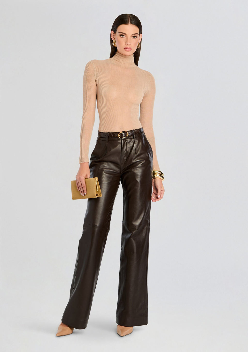 Chader Leather Pant by retrofête in Dark Brown, product image 5