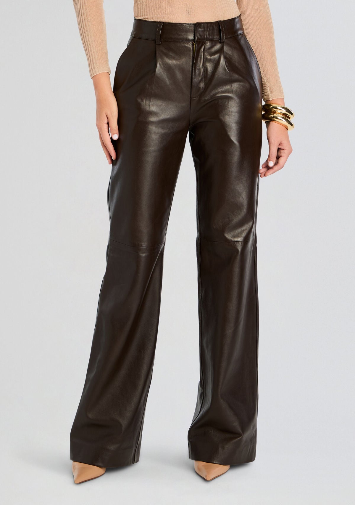 Chader Leather Pant by retrofête in Dark Brown, product image 1
