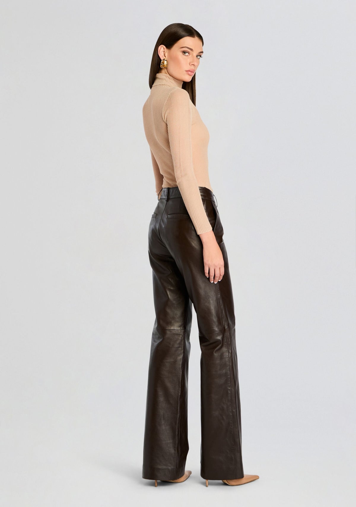 Chader Leather Pant by retrofête in Dark Brown, product image 4