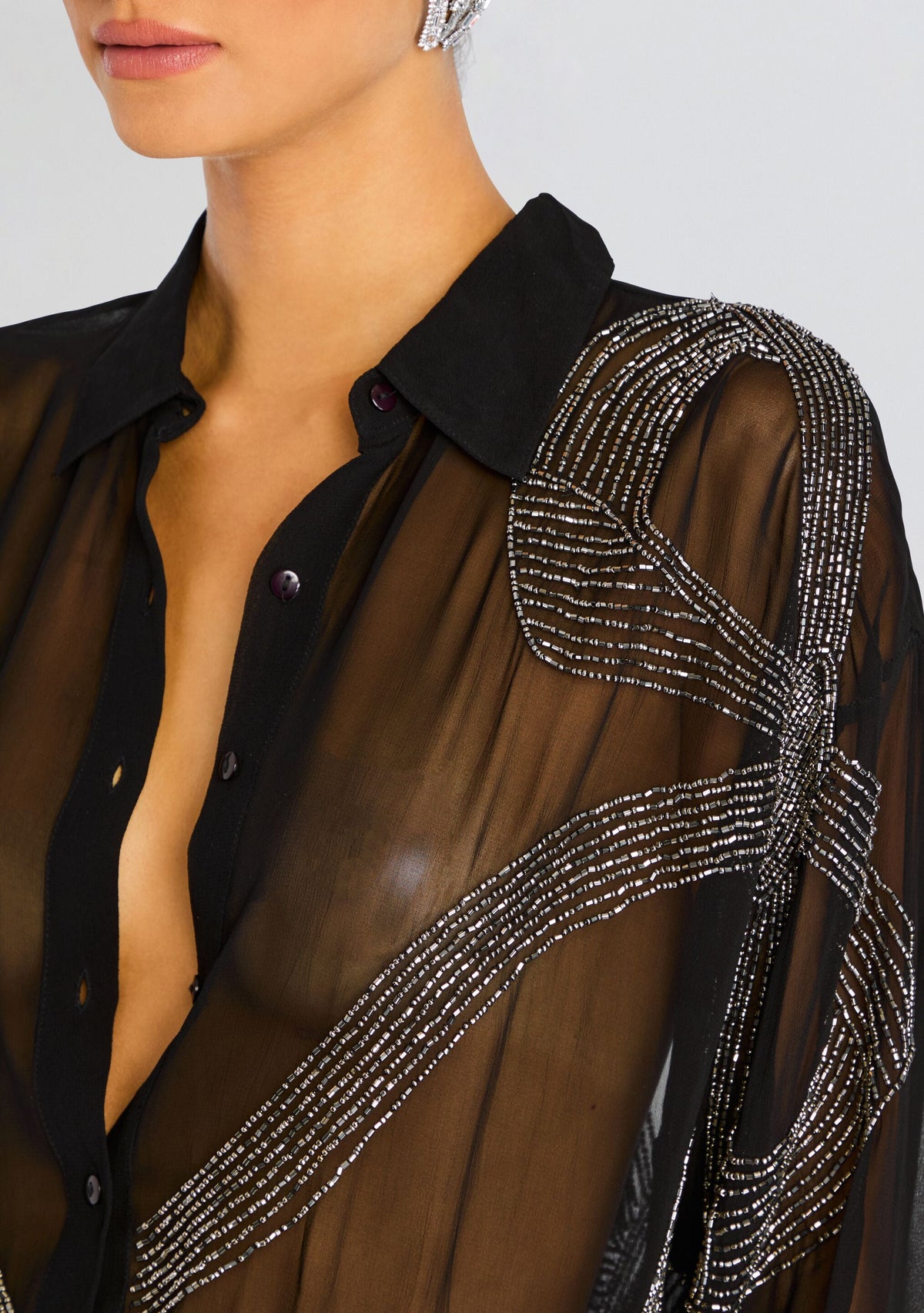 Cherish Embellished Shirt by retrofête in Black, product image 2