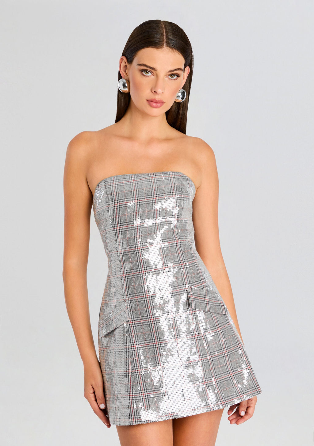 Crowne Sequin Dress by retrofête in Plaid, product image 5