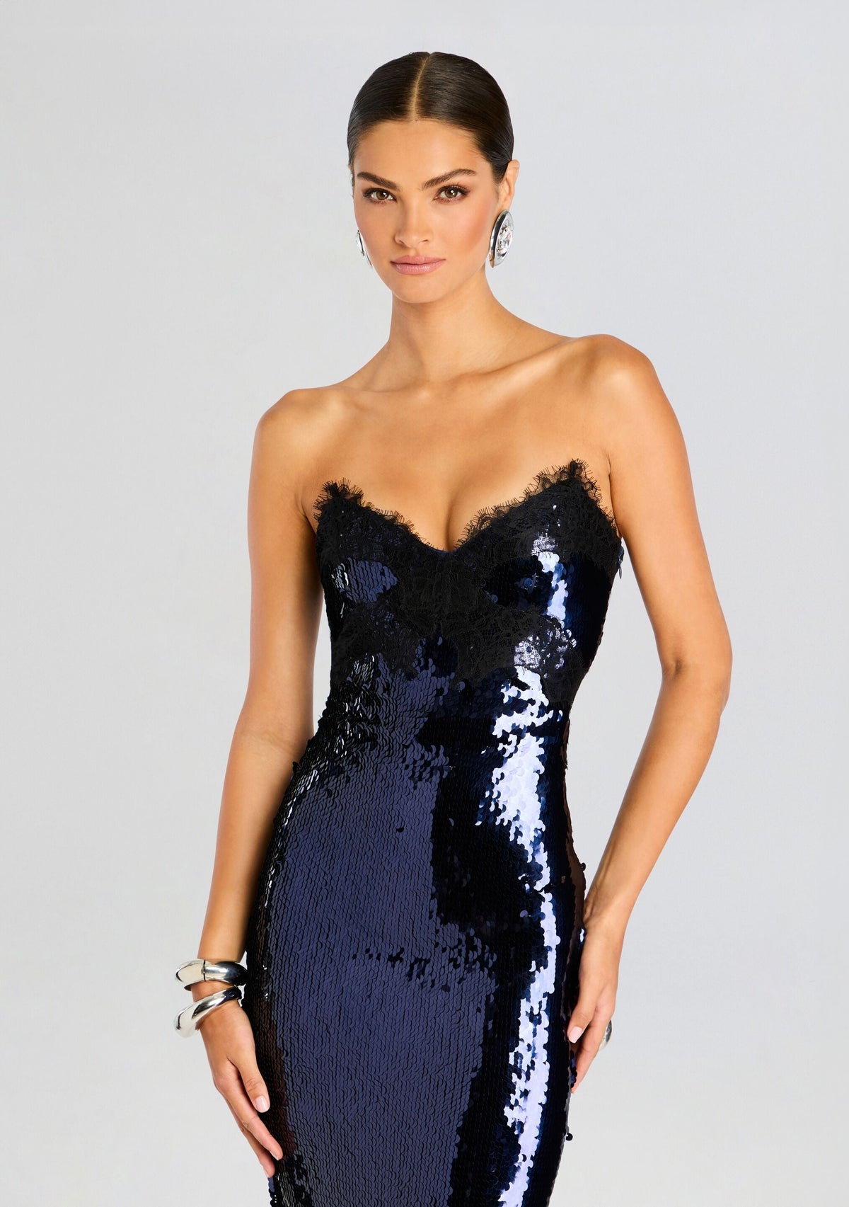 Ellen Sequin Dress by retrofête in Navy, product image 6