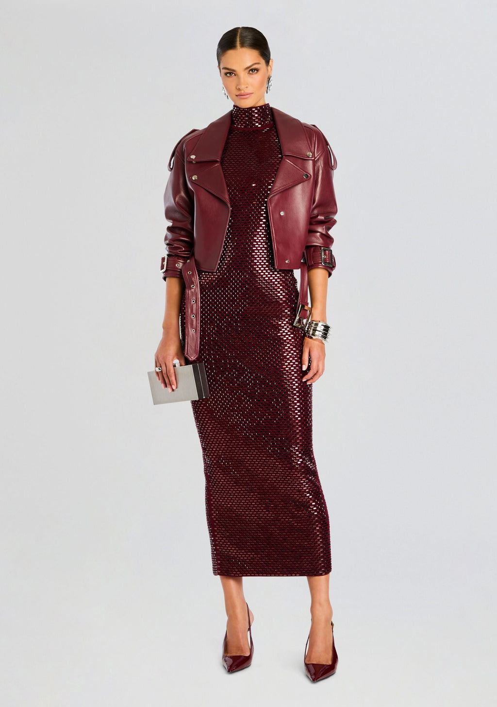 Lust Embellished Knit Dress by retrofête in Port, product image 6
