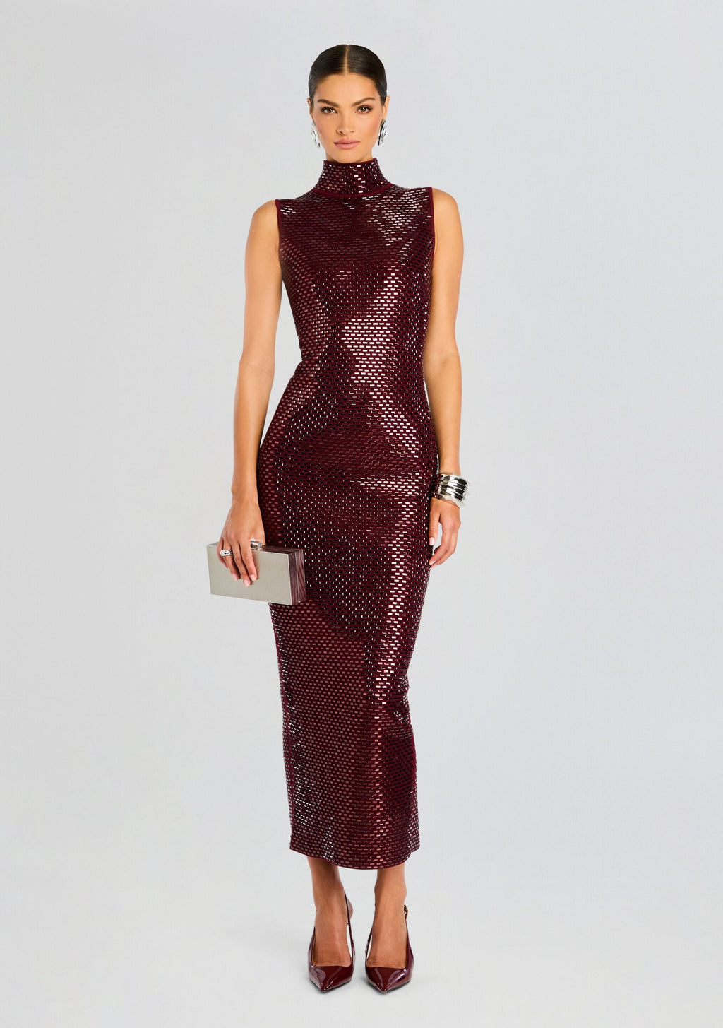 Lust Embellished Knit Dress by retrofête in Port, product image 1