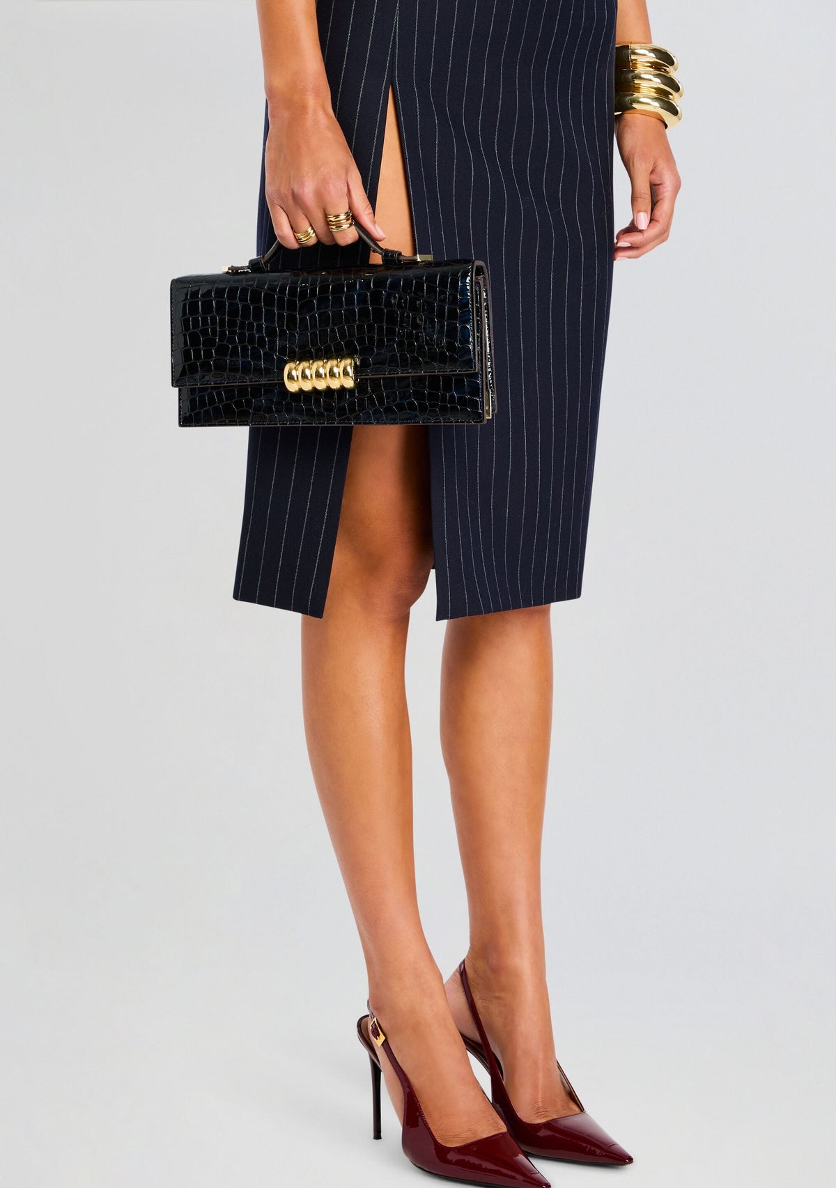 Phoebe Clutch by retrofête in Navy Croco, product image 5