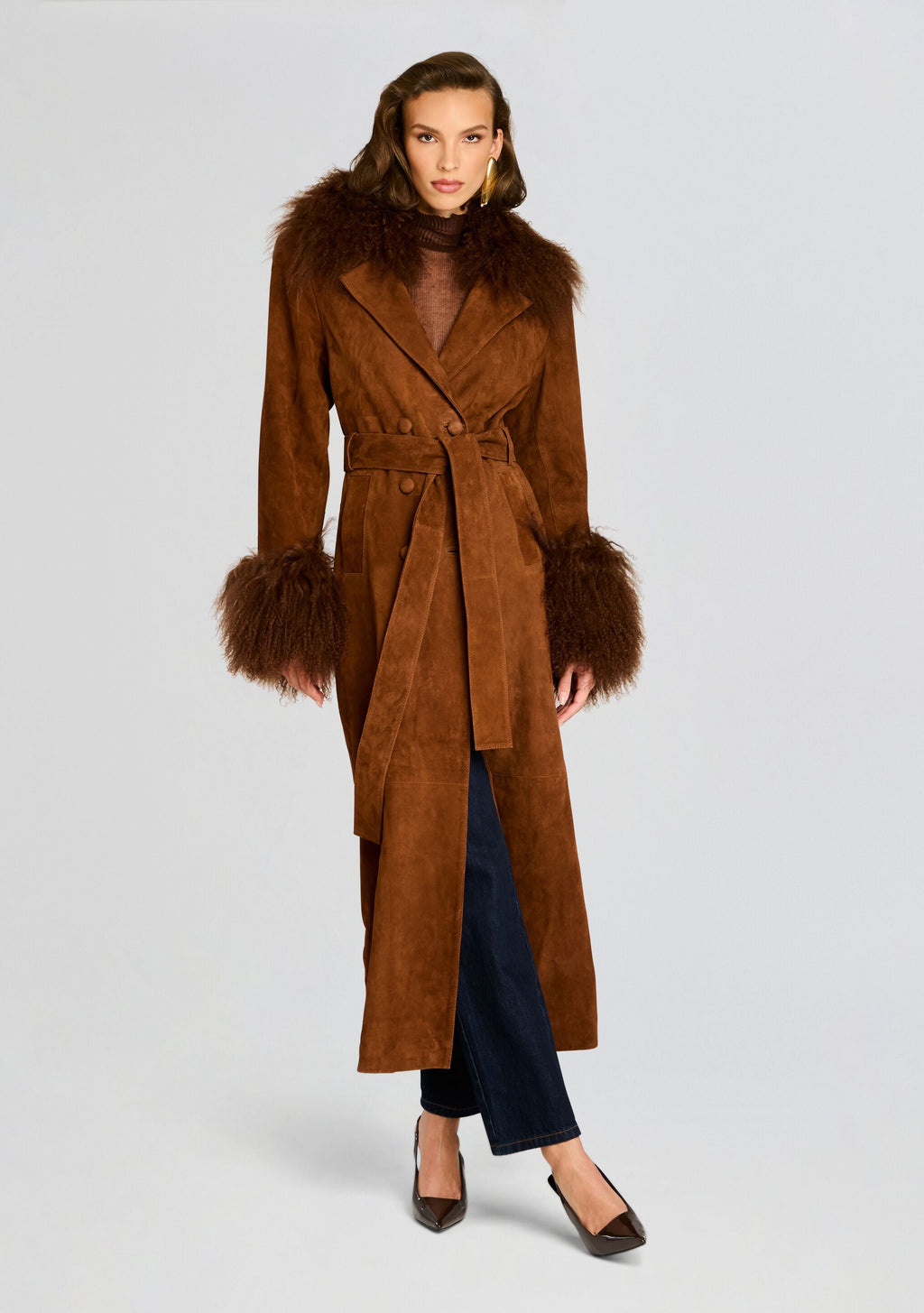 Britta Trench Coat by retrofête in Cinnamon, product image 4