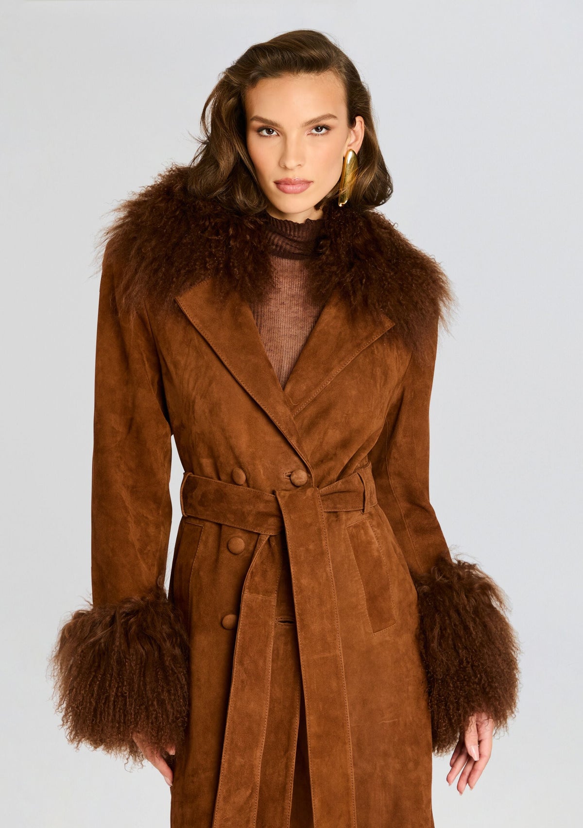Britta Trench Coat by retrofête in Cinnamon, product image 7