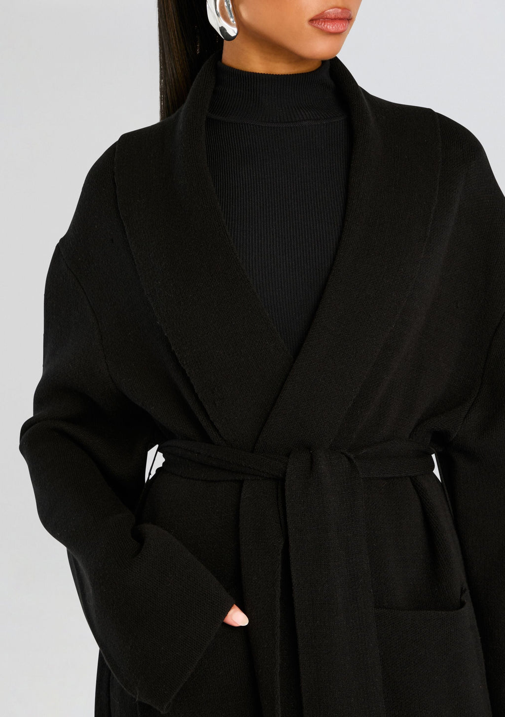 Crosby Sweater Duster by SEROYA in Black, product image 2