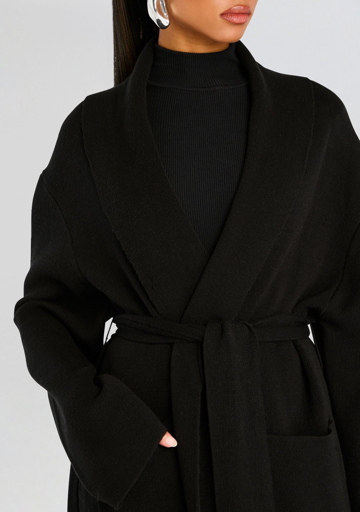 Crosby Sweater Duster by SEROYA in Black, product image 2