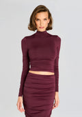 Dulcie Ruched Top by SEROYA in Merlot, product image 1