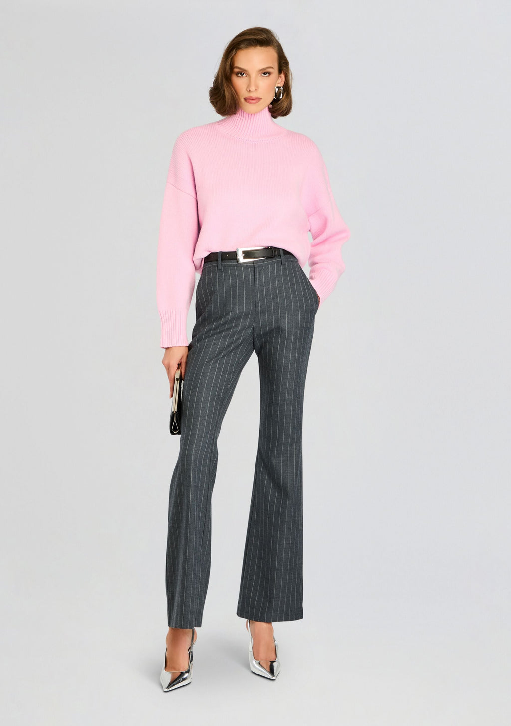 Elsa Turtleneck Sweater by SEROYA in Ballet Pink, product image 5